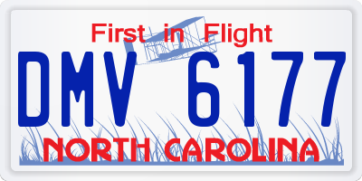 NC license plate DMV6177
