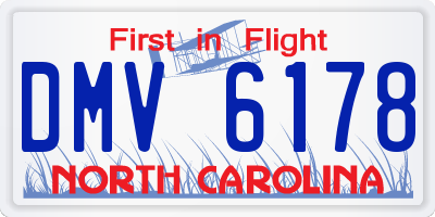 NC license plate DMV6178
