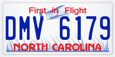 NC license plate DMV6179