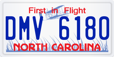 NC license plate DMV6180