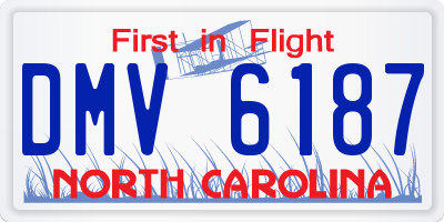 NC license plate DMV6187