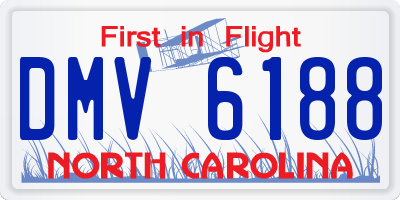 NC license plate DMV6188