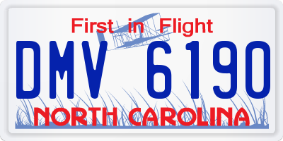 NC license plate DMV6190