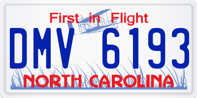 NC license plate DMV6193