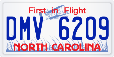 NC license plate DMV6209