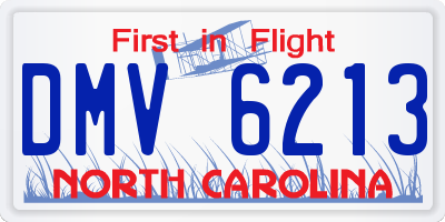 NC license plate DMV6213