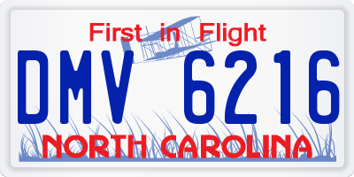 NC license plate DMV6216