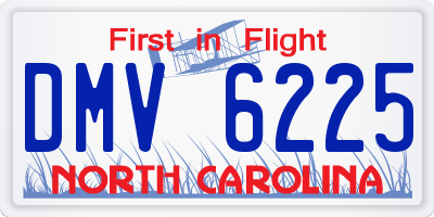 NC license plate DMV6225