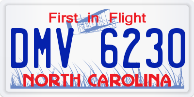 NC license plate DMV6230