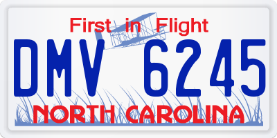 NC license plate DMV6245