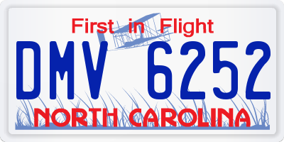 NC license plate DMV6252