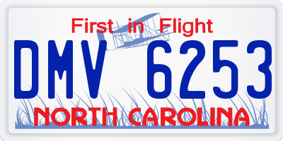 NC license plate DMV6253