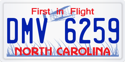 NC license plate DMV6259