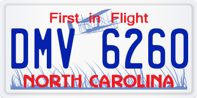 NC license plate DMV6260