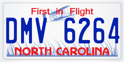 NC license plate DMV6264