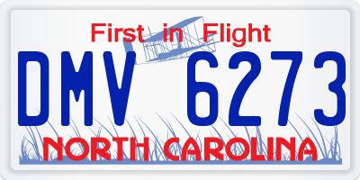 NC license plate DMV6273