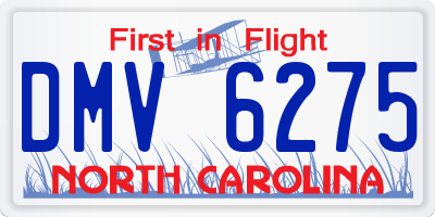 NC license plate DMV6275