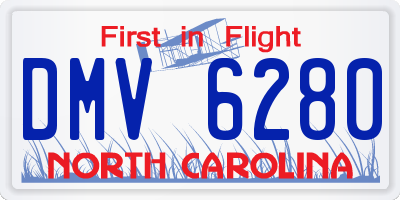 NC license plate DMV6280