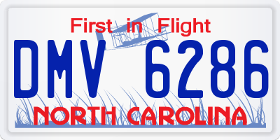 NC license plate DMV6286