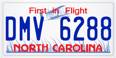 NC license plate DMV6288