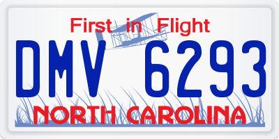 NC license plate DMV6293