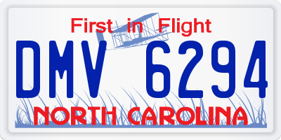 NC license plate DMV6294