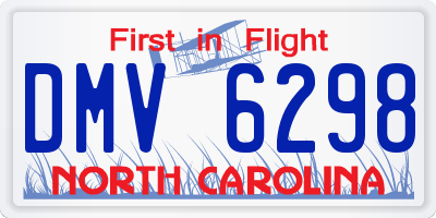 NC license plate DMV6298