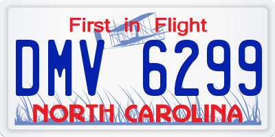 NC license plate DMV6299