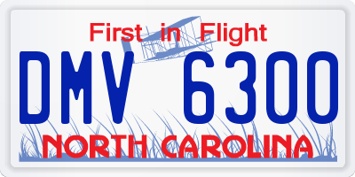 NC license plate DMV6300