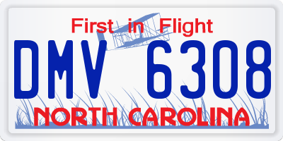 NC license plate DMV6308