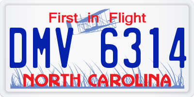 NC license plate DMV6314