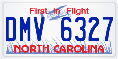 NC license plate DMV6327