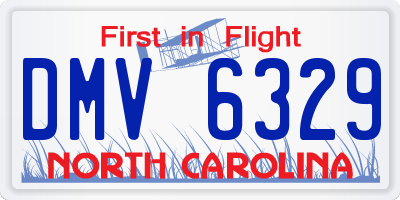 NC license plate DMV6329