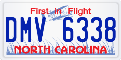 NC license plate DMV6338