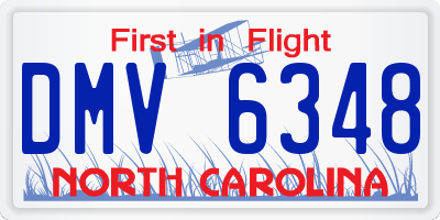 NC license plate DMV6348