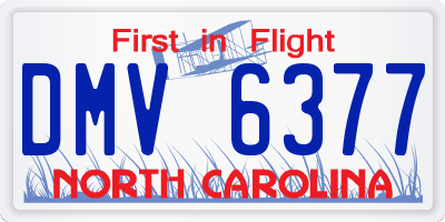 NC license plate DMV6377