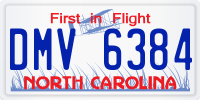 NC license plate DMV6384