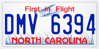 NC license plate DMV6394