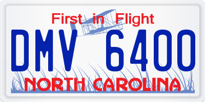 NC license plate DMV6400
