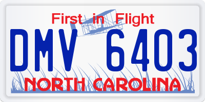 NC license plate DMV6403