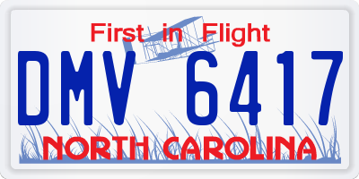 NC license plate DMV6417
