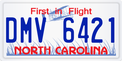 NC license plate DMV6421