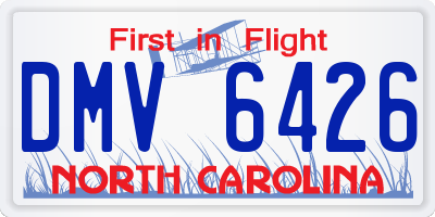 NC license plate DMV6426
