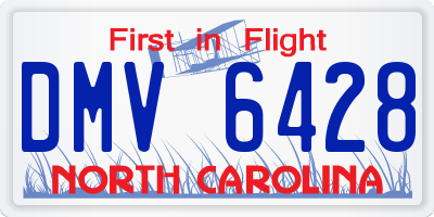 NC license plate DMV6428