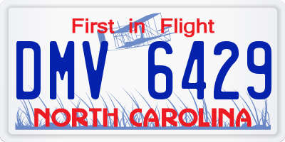 NC license plate DMV6429