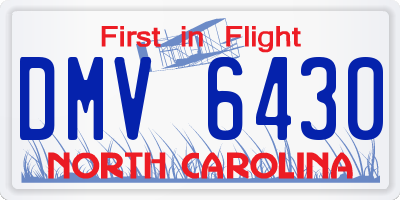 NC license plate DMV6430