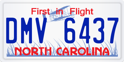 NC license plate DMV6437
