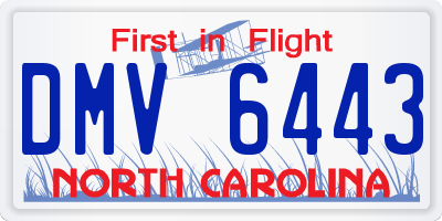 NC license plate DMV6443