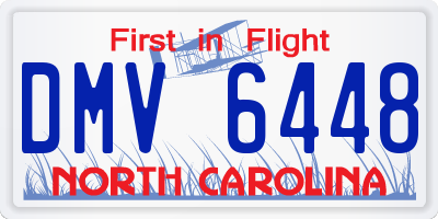 NC license plate DMV6448