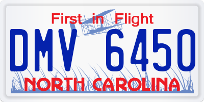 NC license plate DMV6450